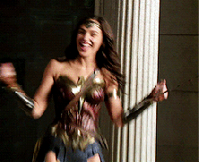 Picture of Wonder Woman dancing.